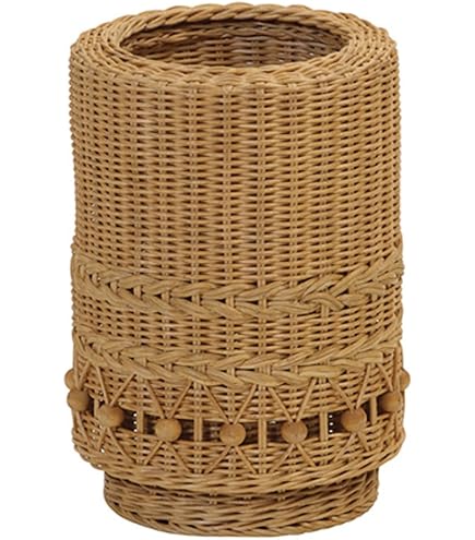 Amazon｜ラタンカバー付き ダストボックス｜フタなしゴミ箱 オンライン通販